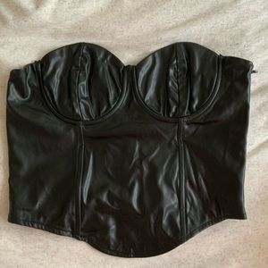 ZARA Leather Corset Top in Large